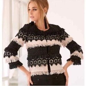 Boston Proper Tweed & Lace jacket